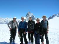 Team on col de Valpelline Matterhorn behind; Enlarge